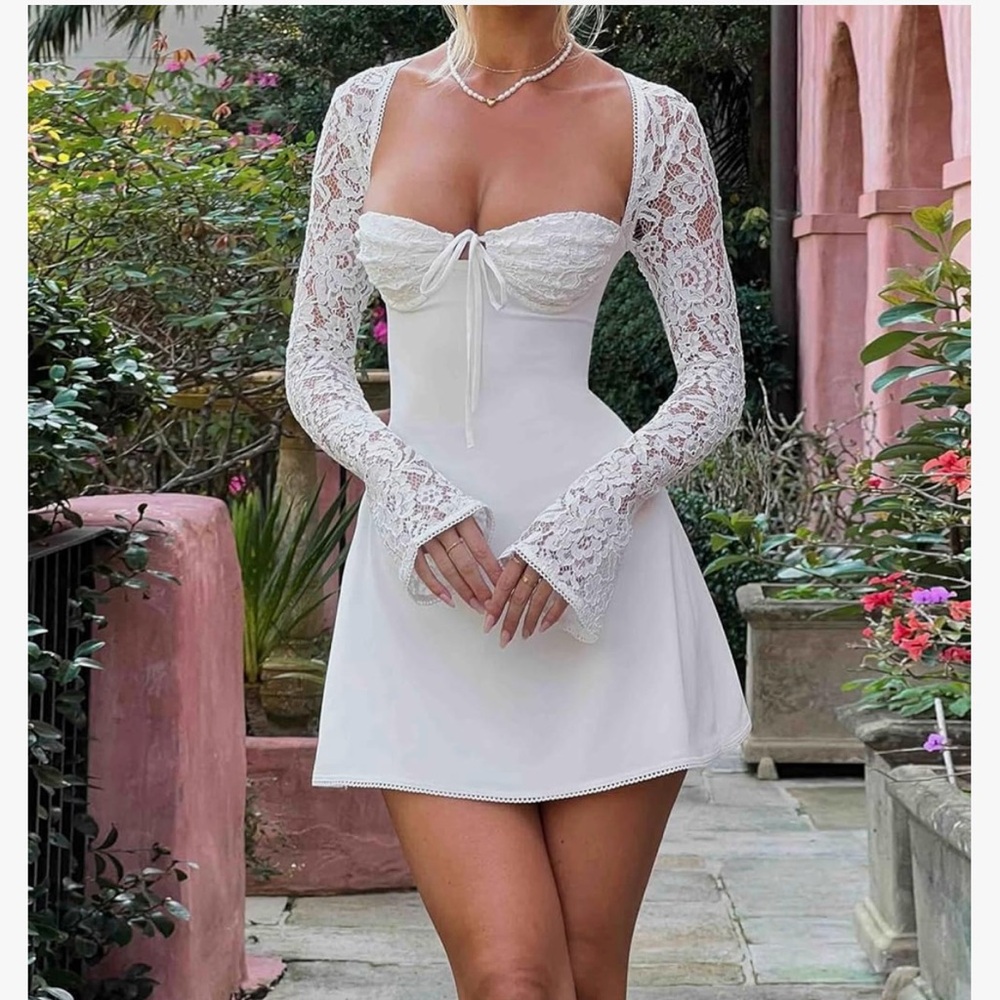 Elegant White Lace dress